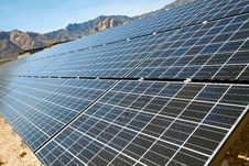 Solar Panels In The Mojave Desert. Stock Images