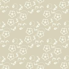 Seamless Flowers Beige Background. Stock Photo Seamless Flowers Beige Background. Stock Photo