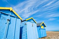 Blue Beach Huts In Summer Royalty Free Stock Photo Blue Beach Huts In Summer Royalty Free Stock Photo
