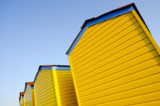 Beach Huts On A Summer Evening Stock Photography Beach Huts On A Summer Evening Stock Photography