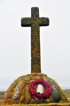 A Remmembrance Cross  In Island Stroma, Caithness, Scotland, U.K Royalty Free Stock Photo