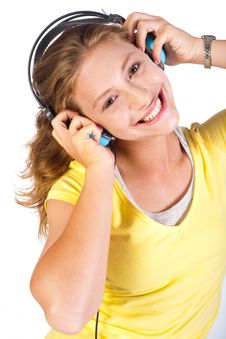 Attractive Girl Enjoying Music Royalty Free Stock Image Attractive Girl Enjoying Music Royalty Free Stock Image