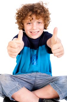 Young Kid Showing Double Thumbs Up Royalty Free Stock Image Young Kid Showing Double Thumbs Up Royalty Free Stock Image