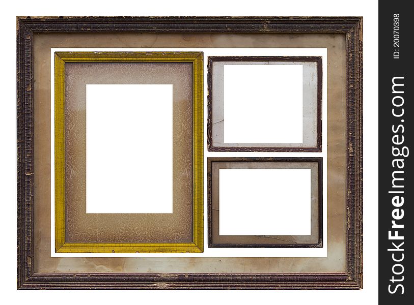 Old wooden picture frame keep it long time almost close to colla. Old wooden picture frame keep it long time almost close to colla.