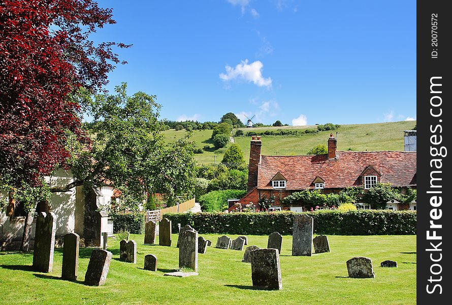 An Oxfordshire Village from the Churchyard