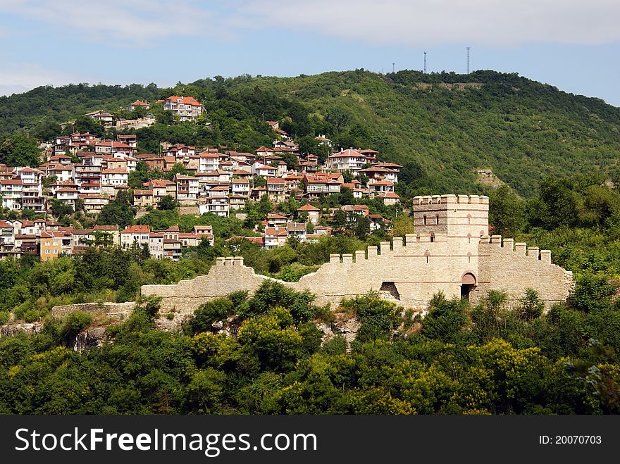 Tzarevetz and  Veliko Tarnovo city in Bulgaria. Tzarevetz and  Veliko Tarnovo city in Bulgaria