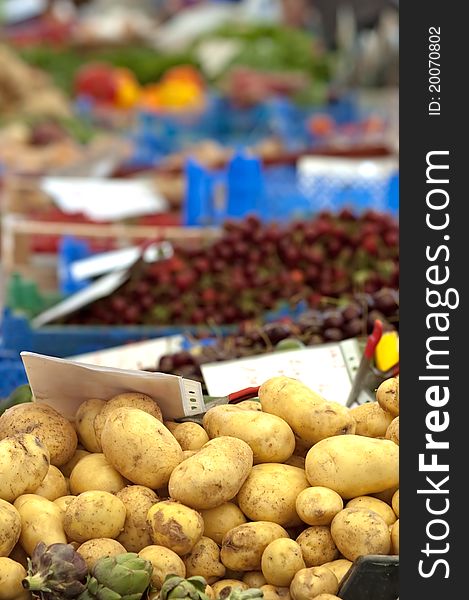 Fresh Potatoes At The Local Market