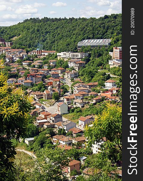 Trapezista view of Veliko Tarnovo former capital of Bulgaria