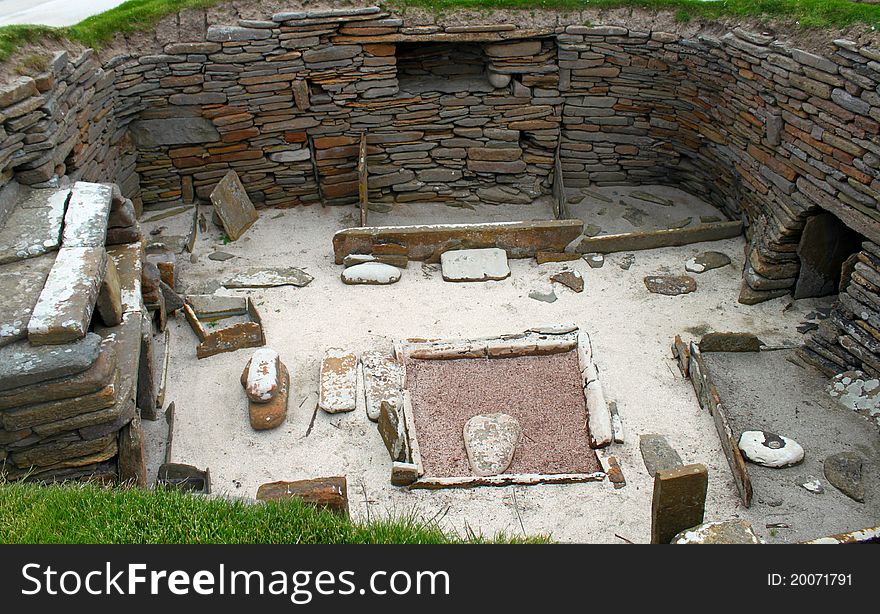 Neoliphic village on the Scottish Isle of Orkney. Village is thousands of years old and best example in the world. Neoliphic village on the Scottish Isle of Orkney. Village is thousands of years old and best example in the world.