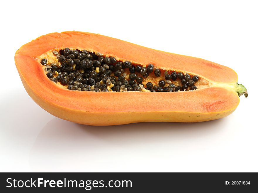 Papaya isolated in white background thank for your support