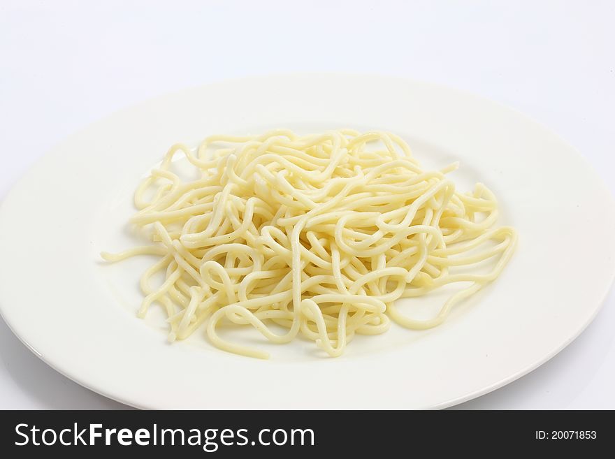 Spaghetti isolated in white background thank for your support