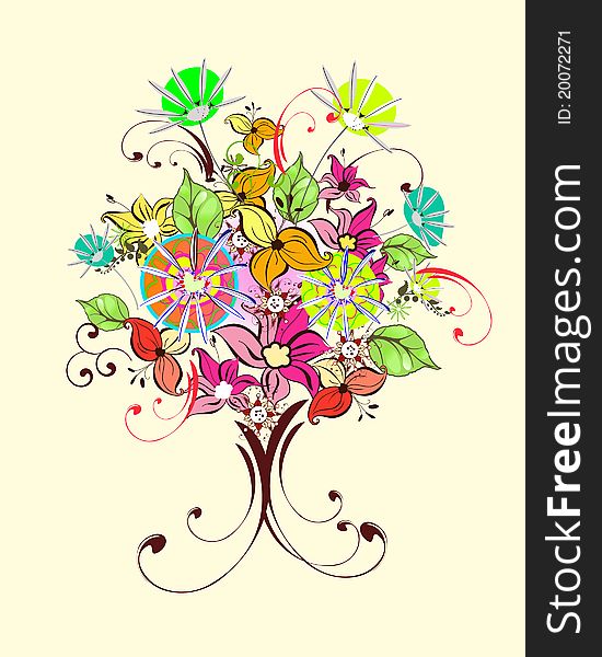 A Bouquet of abstract colorful flowers. A Bouquet of abstract colorful flowers