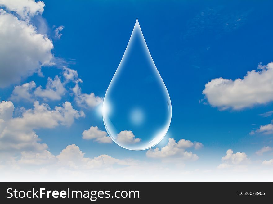 Eco concept : Water drop in the sky