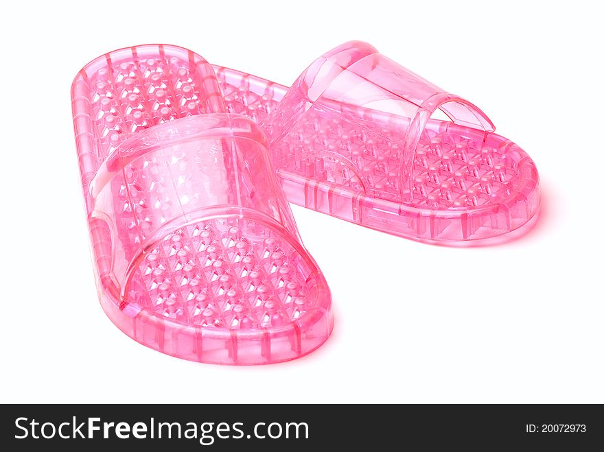 Pink flip-flops, isolated on a white background