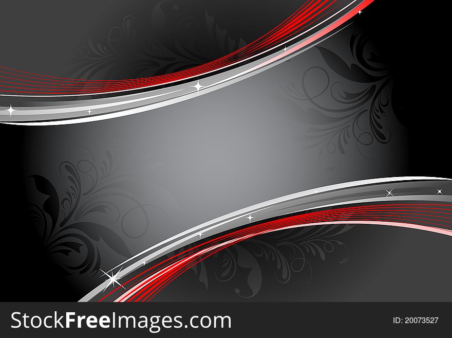 Illustration of floral swirl on abstract background. Illustration of floral swirl on abstract background