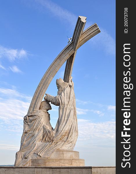 Religious sculpture near Basilica Esztergom,Hungary. Religious sculpture near Basilica Esztergom,Hungary