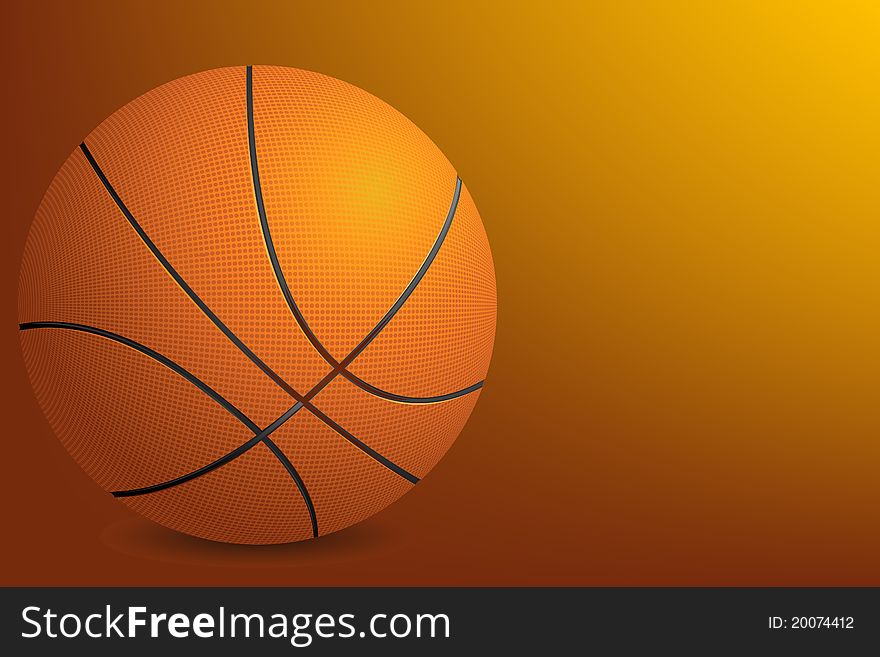 Illustration of detail basketball on abstract background