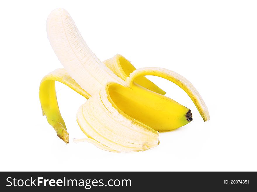 Peeled banana. in white background