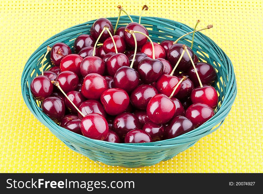 fresh picked organic cherries