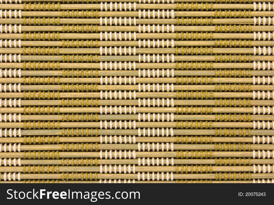 Close up of bamboo curtain pattern material