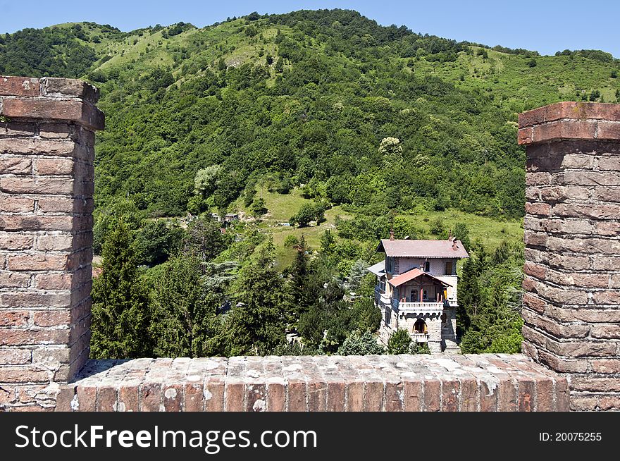 Overview of an ancient residential home built in stone