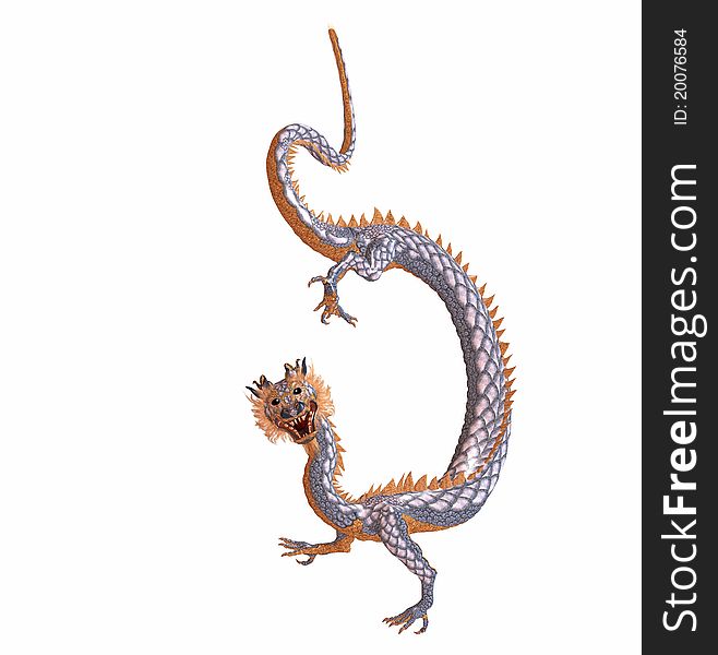 3d render of an eastern dragon