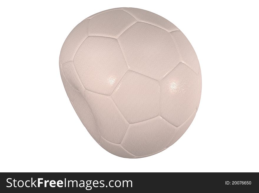 Deflated flat soccer ball concept image render. Deflated flat soccer ball concept image render