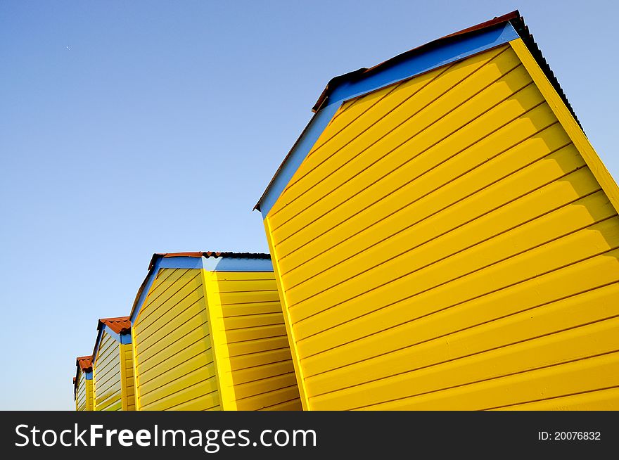 Beach Huts On A Summer Evening