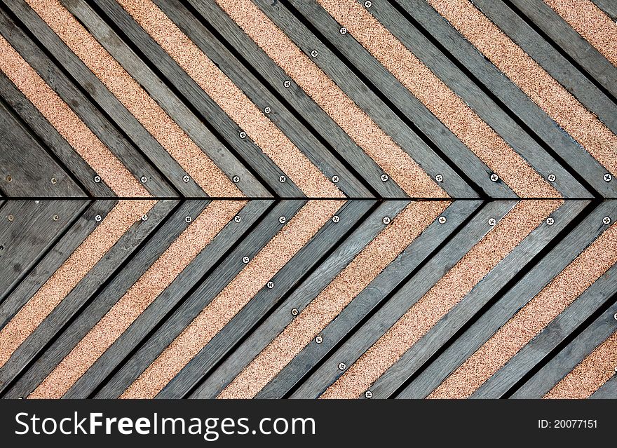 Pattern of wooden walk way