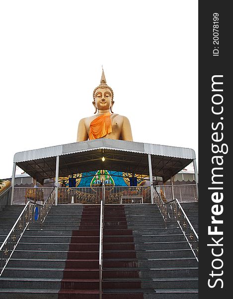 The big buddha statue sitting outdoor at Lanna temple, Pathumtani Thailand. The big buddha statue sitting outdoor at Lanna temple, Pathumtani Thailand