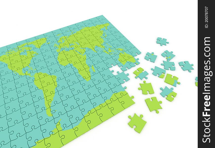 Puzzle map of the world