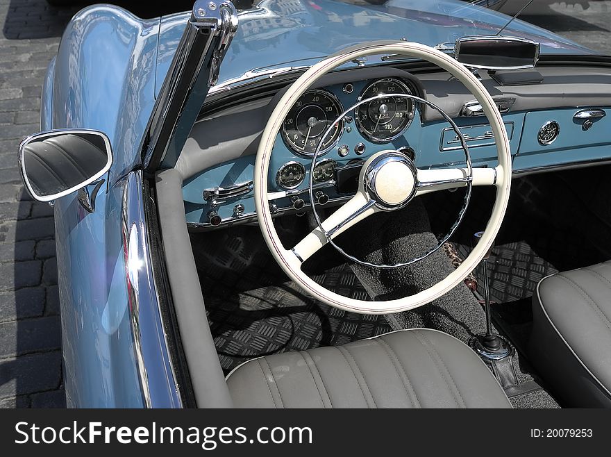 Interior of an old car Mercedes. Interior of an old car Mercedes.