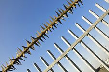 Barbed Wire Fence At The Blue Sky Royalty Free Stock Photo Barbed Wire Fence At The Blue Sky Royalty Free Stock Photo