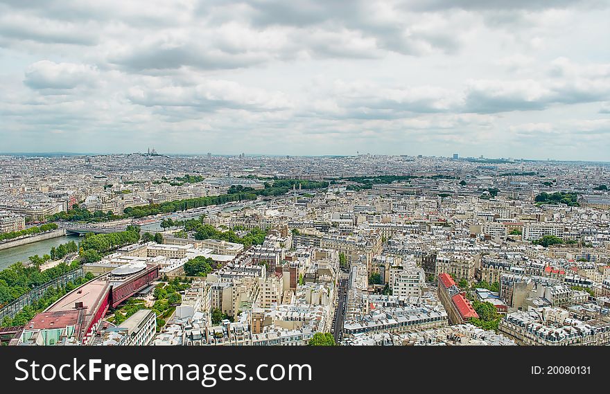 Panorama of Paris from the bird's-eye view