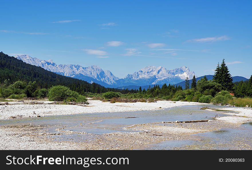 River in Bavarian Alps, Garmisch Partenkirchen, Germany