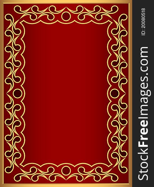 Decorative framework in gold and red color. Decorative framework in gold and red color.