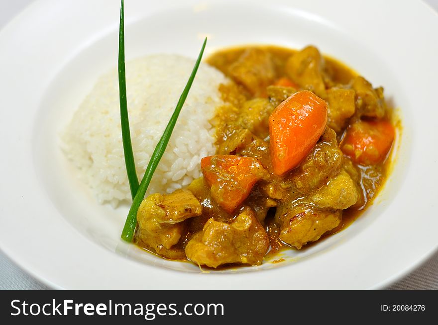 Chinese food - Chicken, carrots and rice