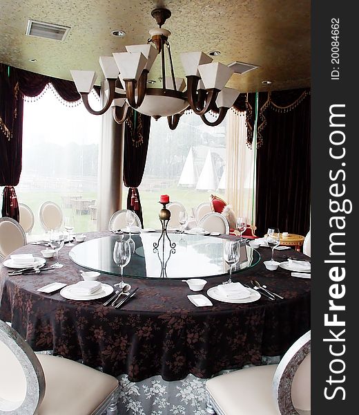 Table and chairs  of luxury chinese restaurant. Table and chairs  of luxury chinese restaurant.