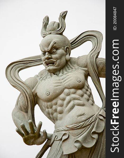 The chinese traditional Stone carving characters on white background.