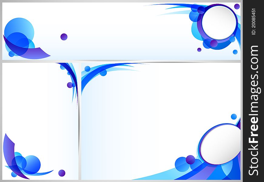 Vector of Blue abstract business set