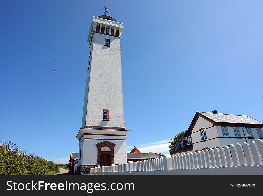 Lighthouse In Helnaes Denmark
