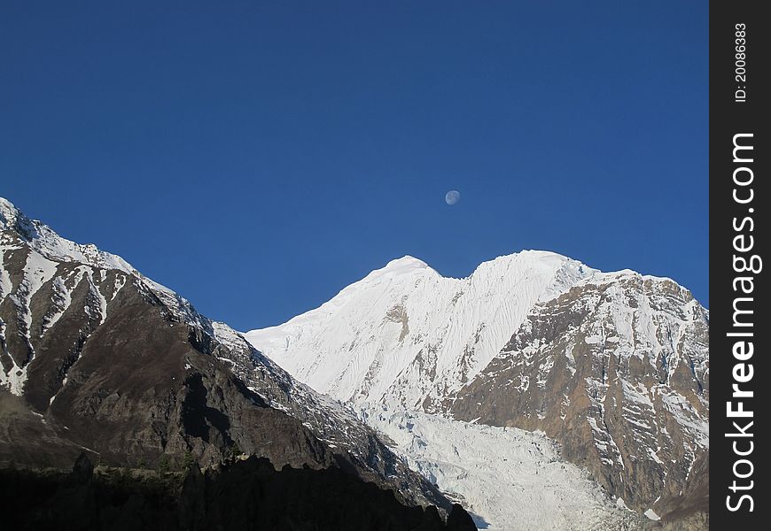 Realistic mountains in Nepal. Annapurna