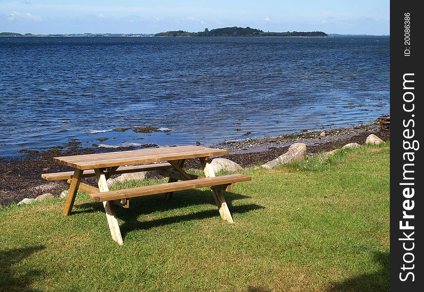 Outdoors Picnic Table By The Beach