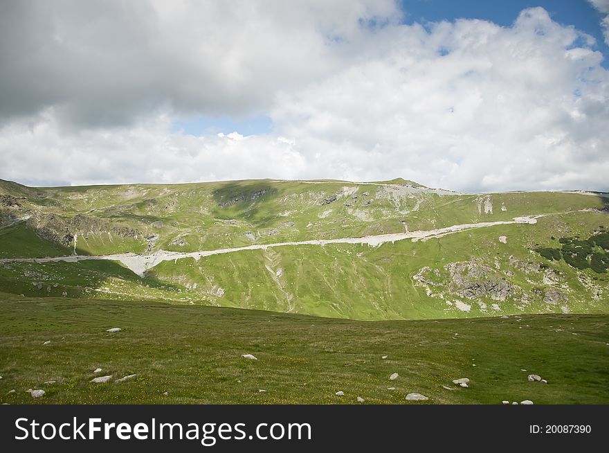 Highest road in Romania over the Carpathian mountains. Highest road in Romania over the Carpathian mountains