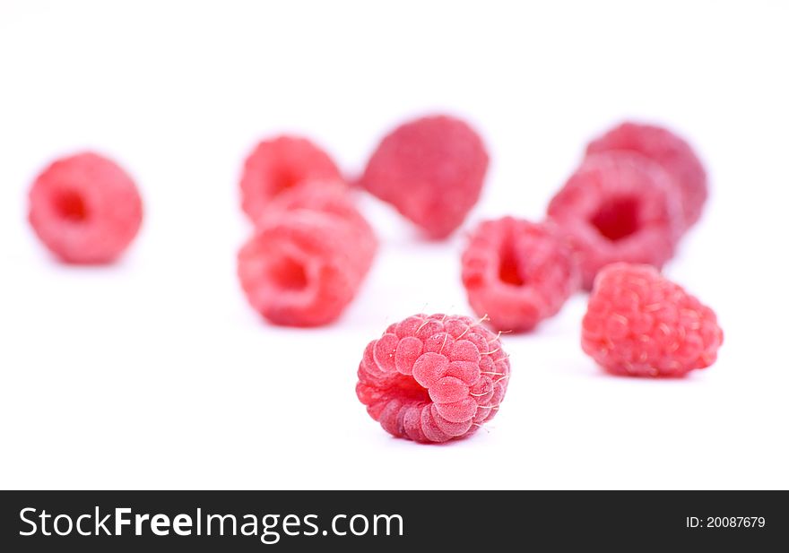 Small red fresh and sweet raspberry. Small red fresh and sweet raspberry