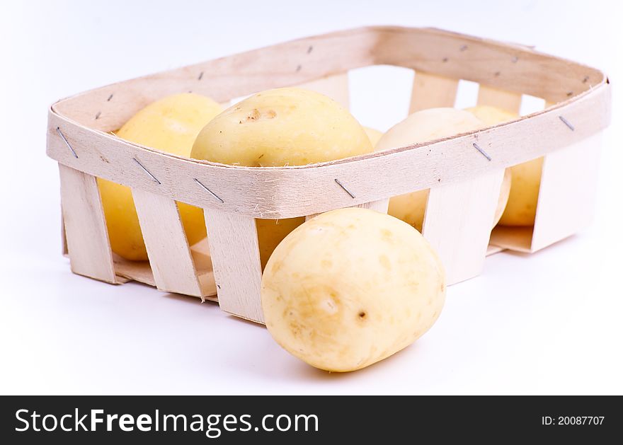 Potato pile isolated on white background