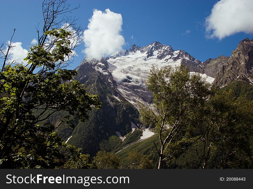 Image of Caucasus Mountains, summer. Image of Caucasus Mountains, summer