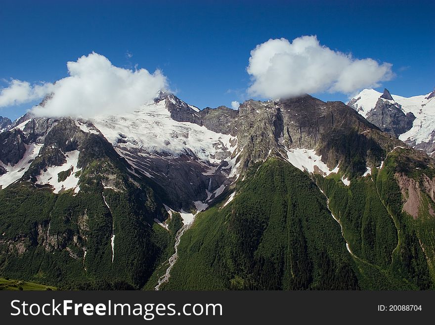 Image of Caucasus Mountains, summer. Image of Caucasus Mountains, summer