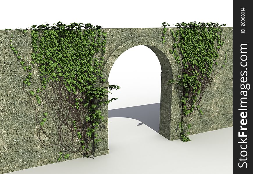 A Stone Wall With Ivy â„–2