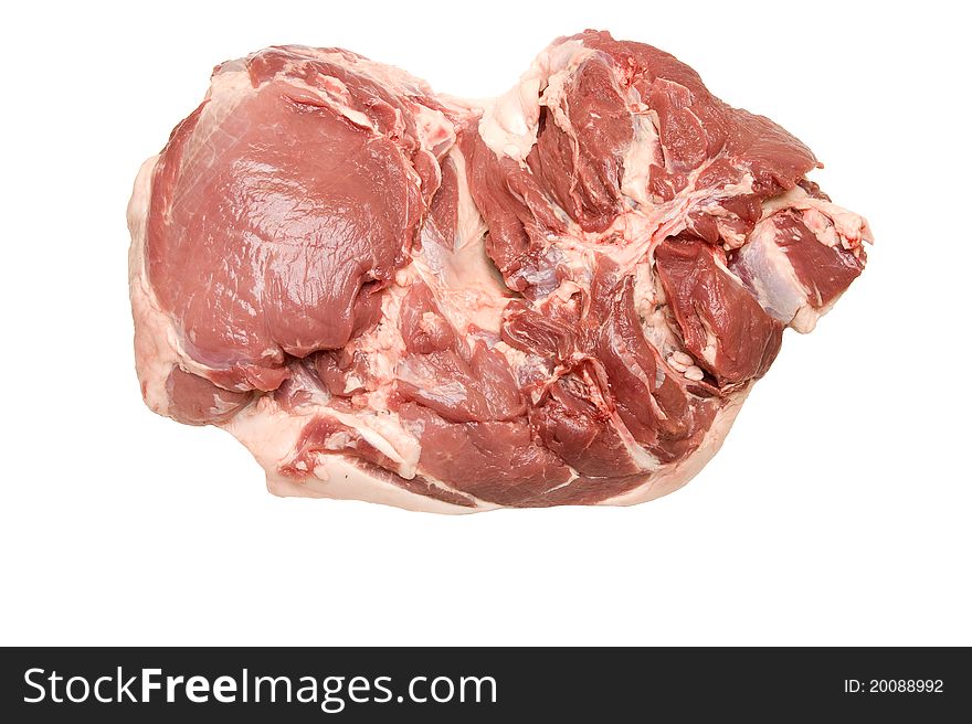 One piece Fresh meat on white background